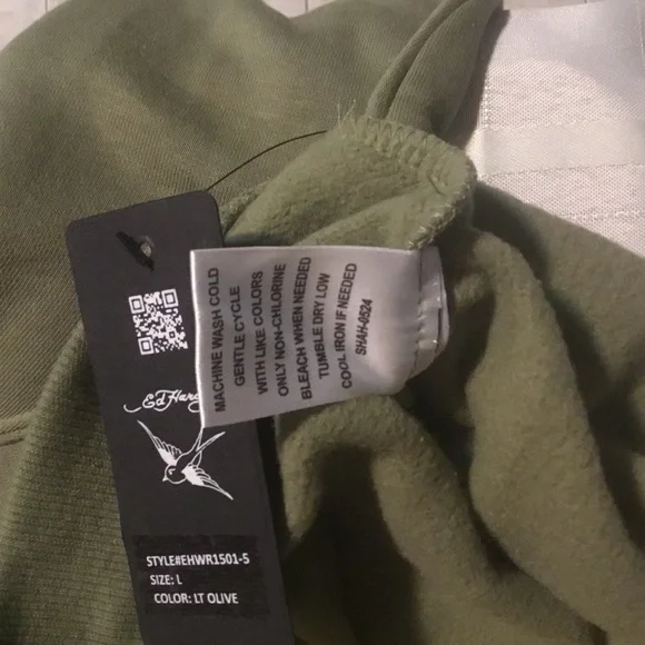 🌹2X HOST PICK🌹 ED HARDY “LOVE KILLS SLOWLY” GREEN PULL OVER HOODIE/NWT/SZ L - Picture 9 of 15